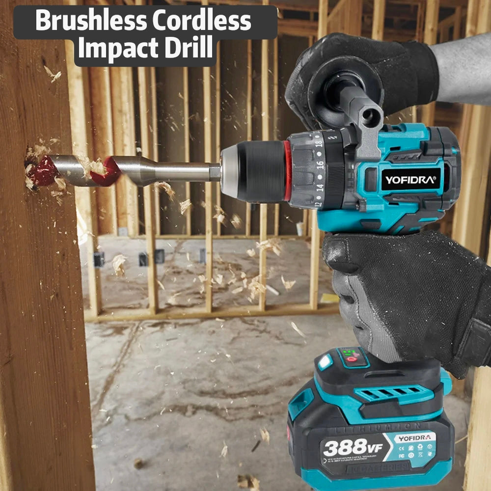 18V Brushless Cordless Impact Drill – High Torque, 2-Speed.