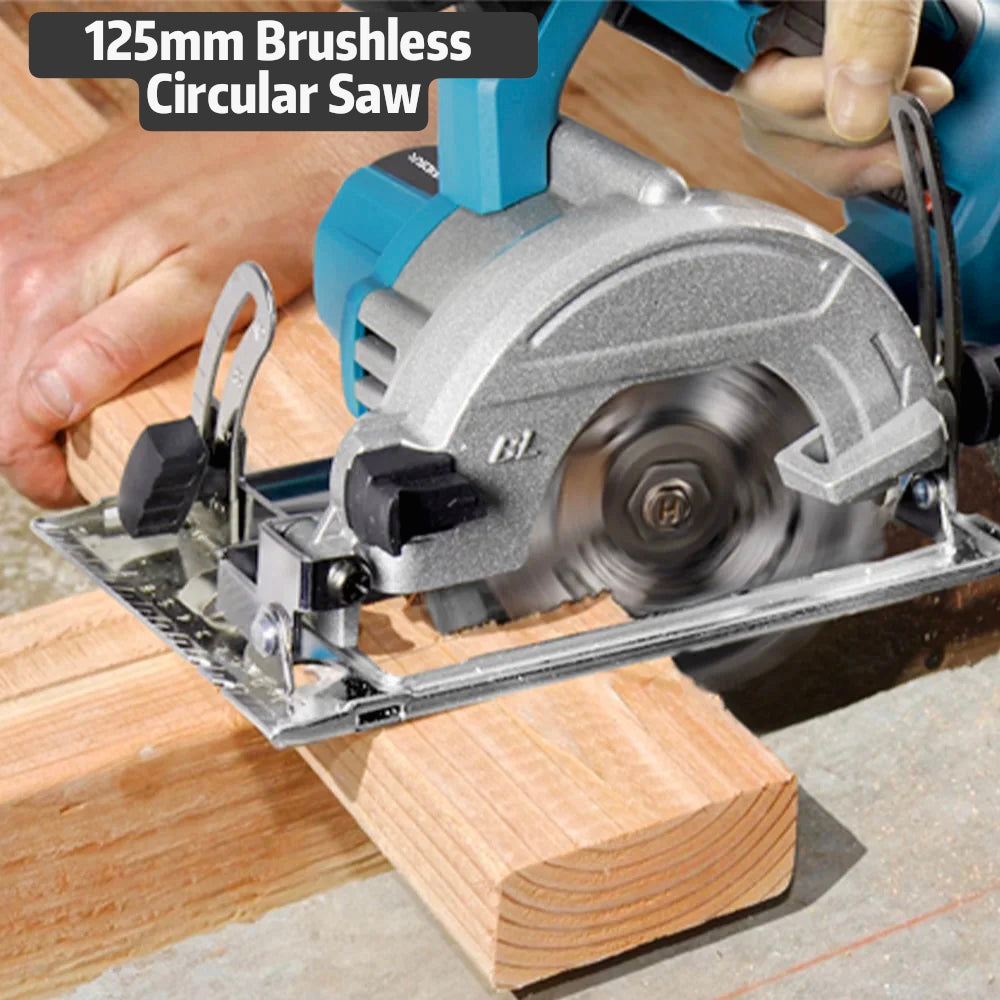 125mm Brushless Cordless Circular Saw – Wood Cutting Tool.