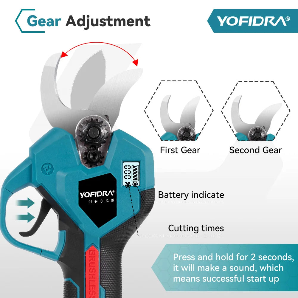 Cordless Telescoping Pruning Tool Set – 8" Mini Chainsaw & Electric Pruning Shears.