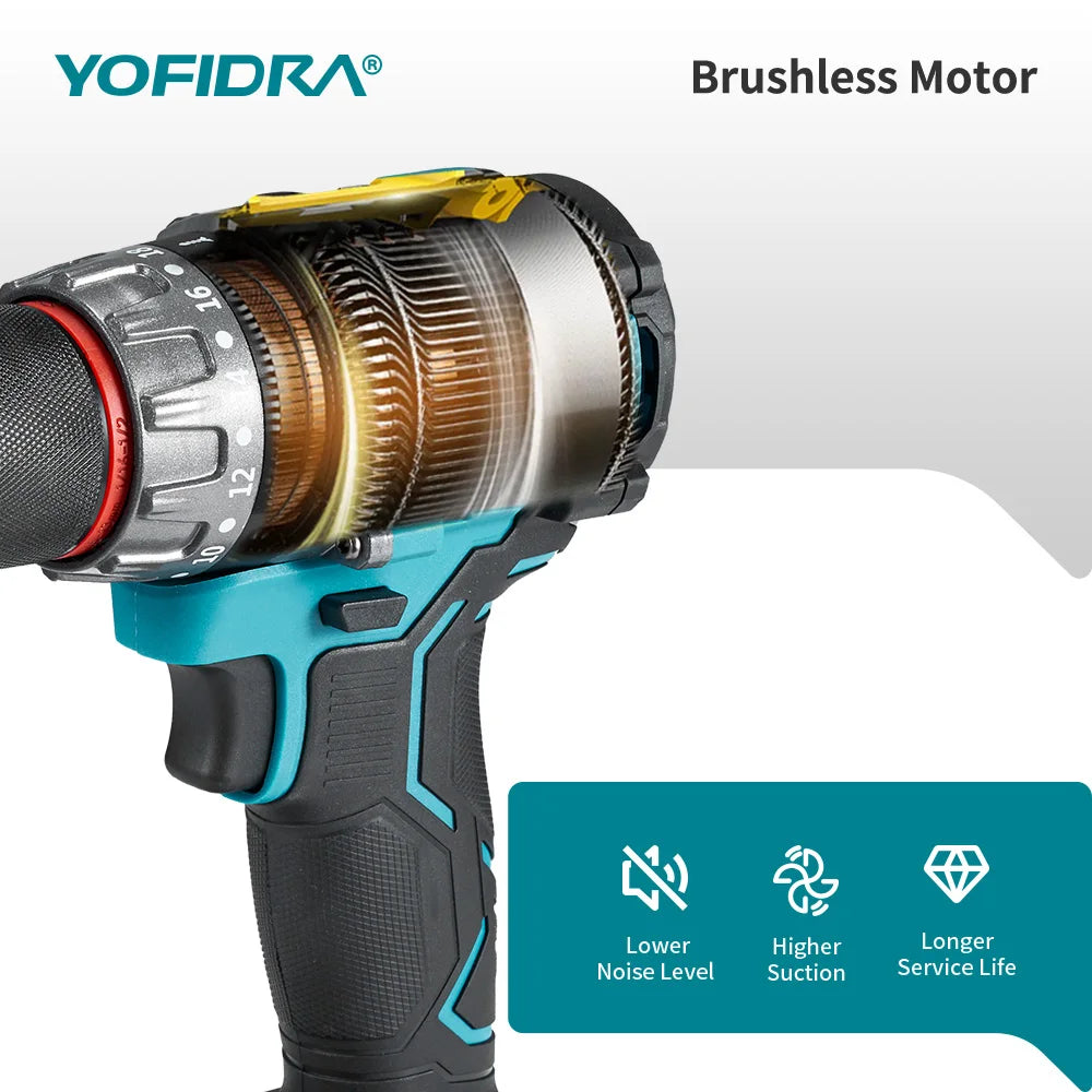 18V Brushless Cordless Impact Drill – High Torque, 2-Speed.