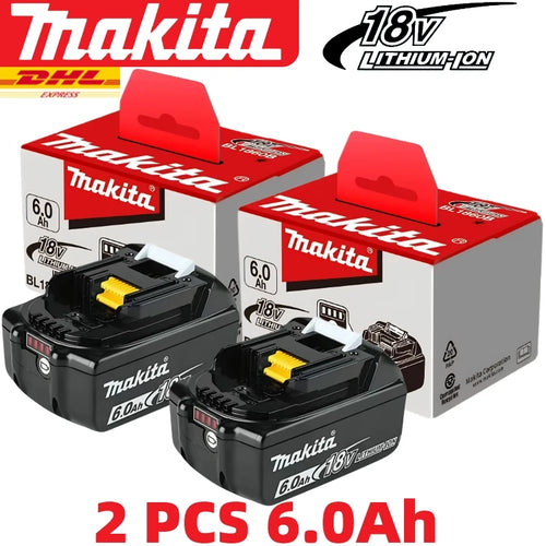 18V 6.0Ah Lithium-Ion Battery – BL1860 Compatible, for Makita-Style 18V Tools  (High-Capacity Replacement Battery with LED Indicator)