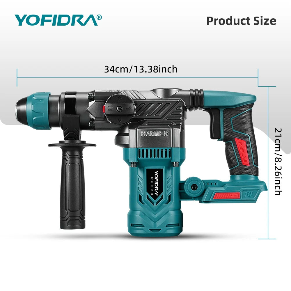Cordless Brushless SDS Hammer Drill – Heavy-Duty Rotary Drill for Masonry & Concrete.