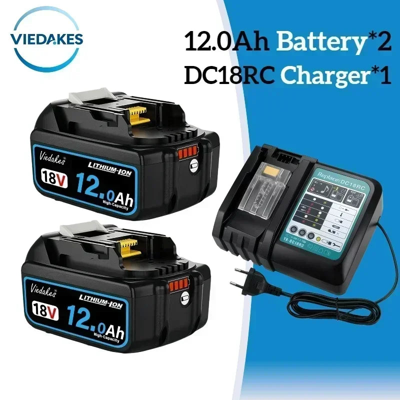 High-Capacity Replacement Battery Compatible with Makita 18V Tools (8Ah/10Ah/12Ah)